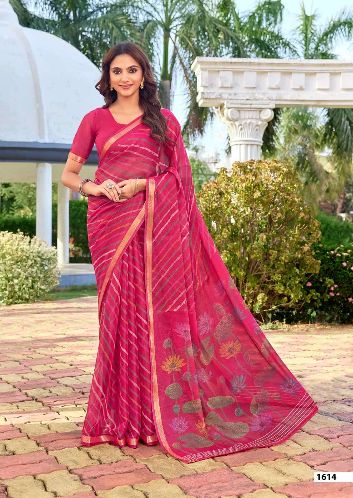Sr Gouri 1606 to 1615 Georgette Laheriya Saree Collection