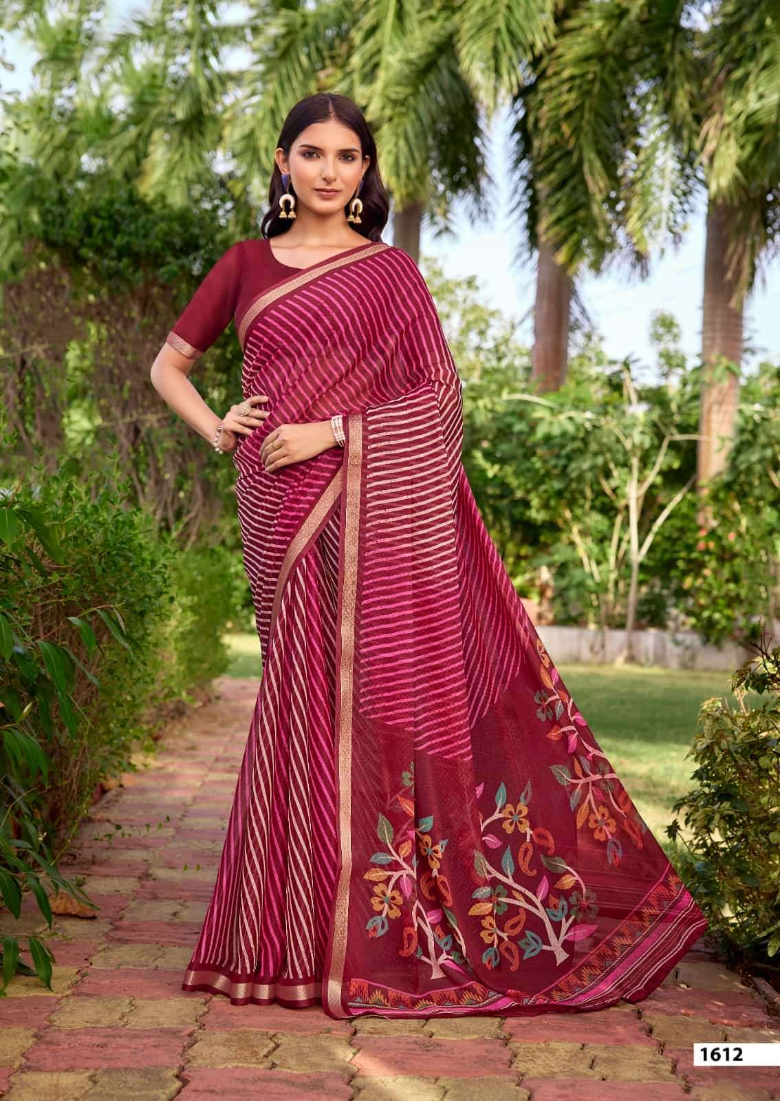 Sr Gouri 1606 to 1615 Georgette Laheriya Saree Collection - Amrah Wholesale