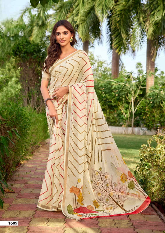 Sr Gouri 1606 to 1615 Georgette Laheriya Saree Collection - Amrah Wholesale