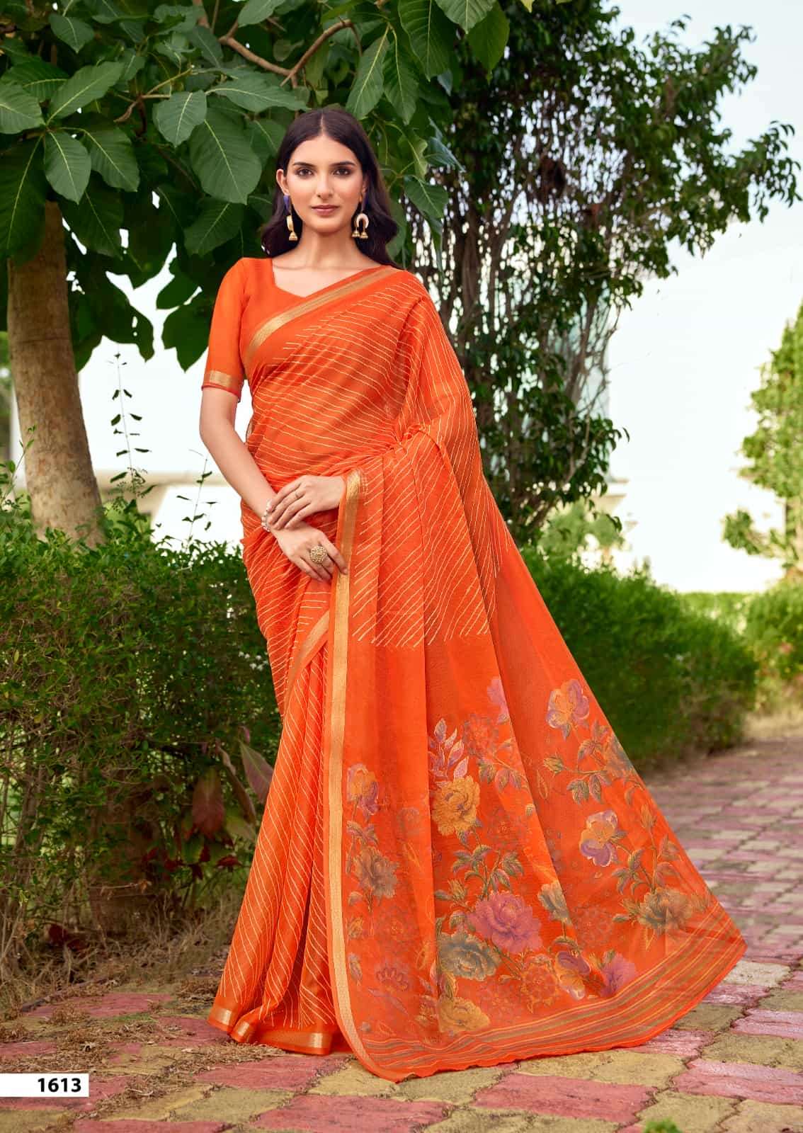 Sr Gouri 1606 to 1615 Georgette Laheriya Saree Collection - Amrah Wholesale