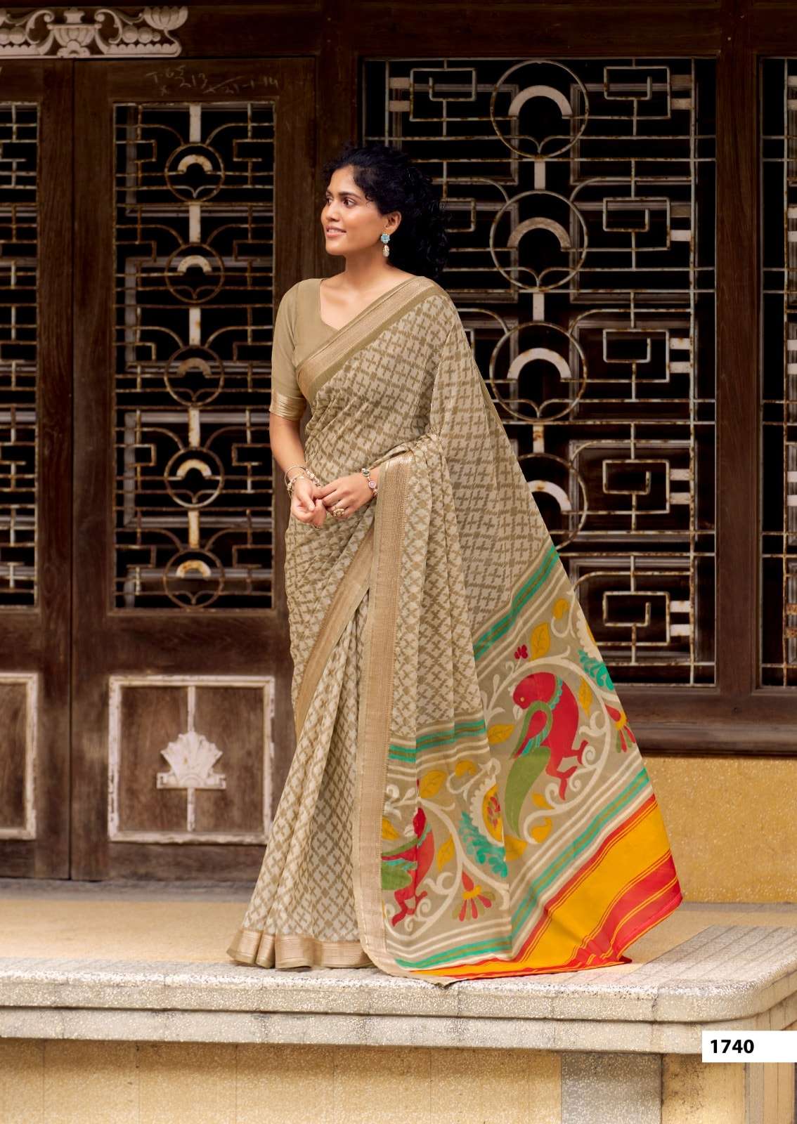 SR KIVARA 1740 TO 1749 Premium Chinon Printed Sarees