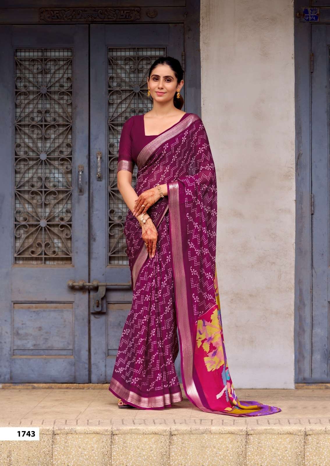 SR KIVARA 1740 TO 1749 Premium Chinon Printed Sarees