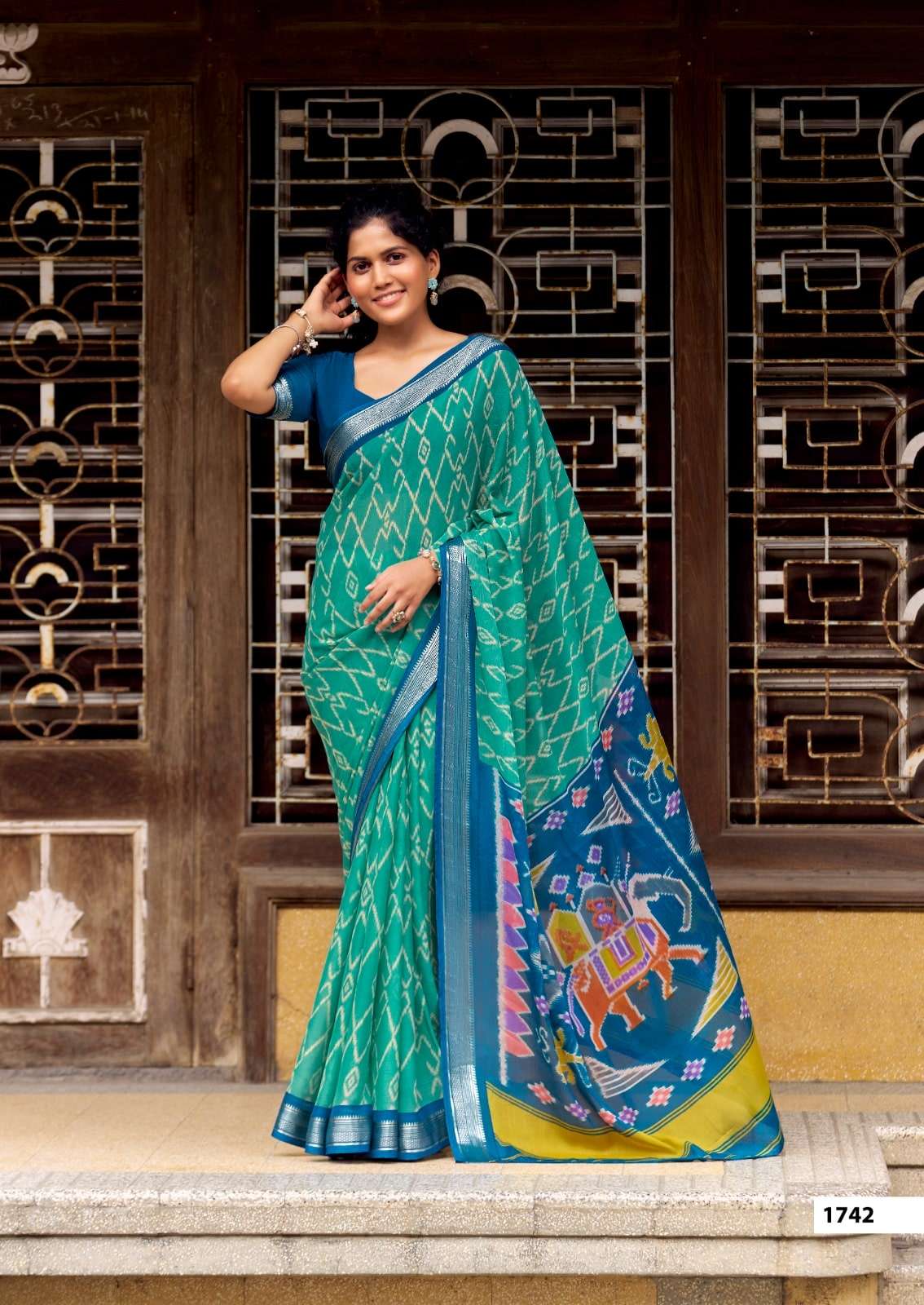 SR KIVARA 1740 TO 1749 Premium Chinon Printed Sarees