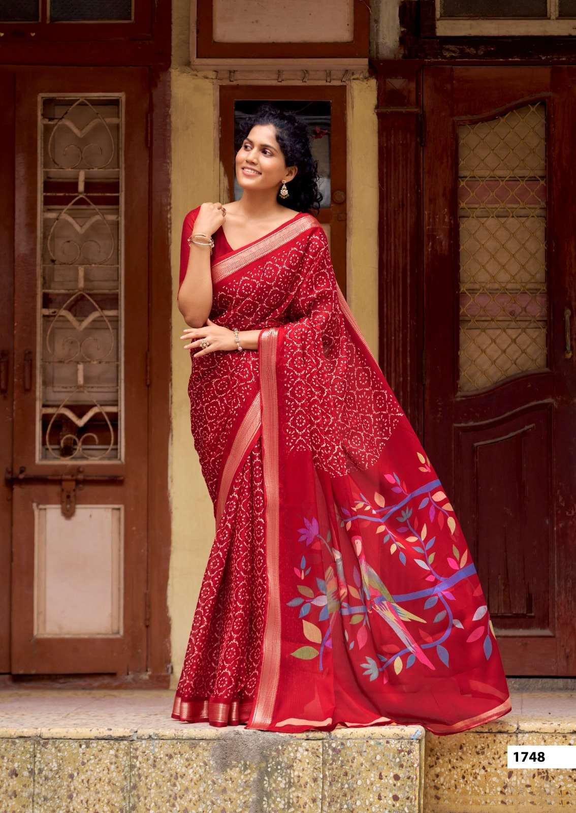 SR KIVARA 1740 TO 1749 Premium Chinon Printed Sarees