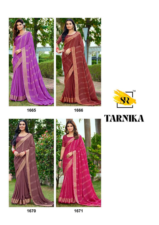 SR Tarnika 1662 To 1671 Series Bamber Silk Printed Premium Sarees