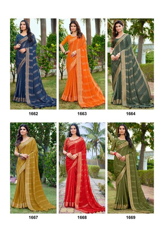 SR Tarnika 1662 To 1671 Series Bamber Silk Printed Premium Sarees