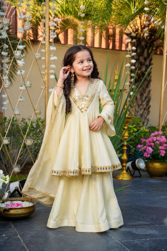 ST D No. 148 Soft Chinon Silk Embroidered Girls Ethnic Dress