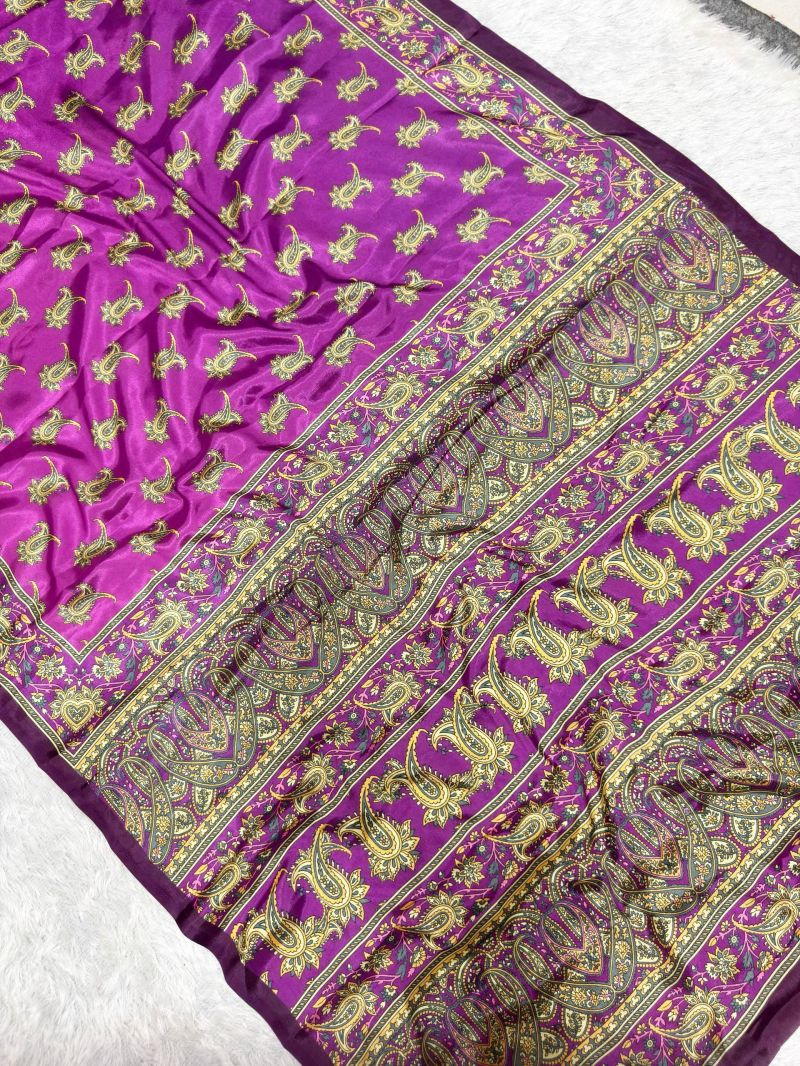 ST D No 181 Soft Chinon Silk Paisley Digital Printed Saree - Amrah Wholesale