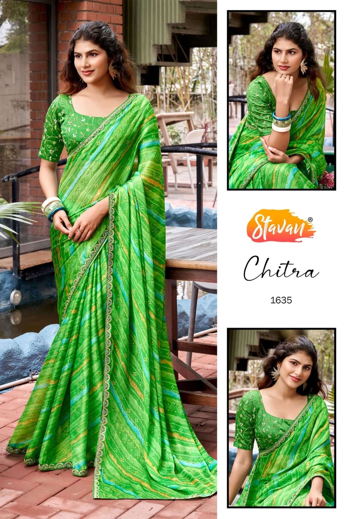 STAVAN Chitra 1626–1635 Chiffon Printed Sarees Wholesale Supplier Surat - Amrah Wholesale