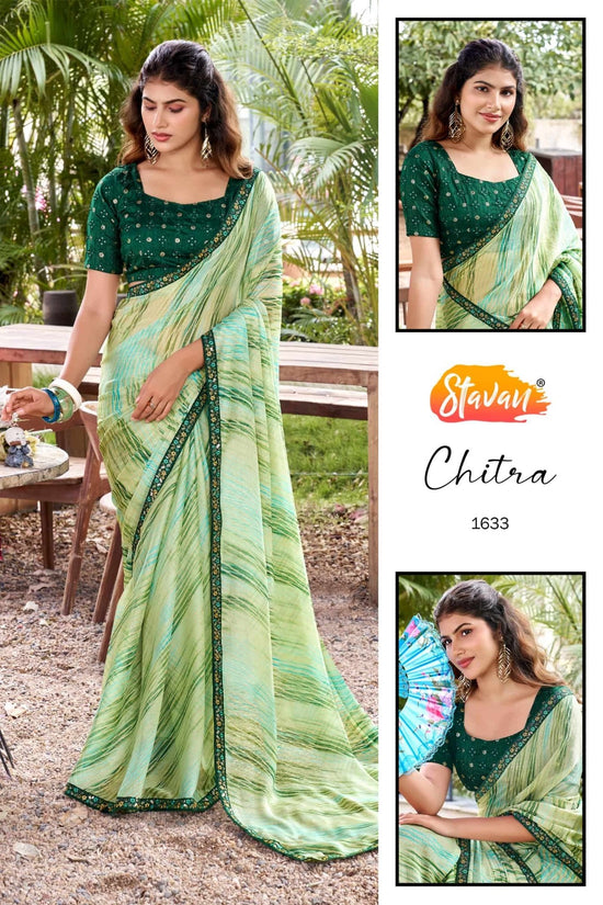 STAVAN Chitra 1626–1635 Chiffon Printed Sarees Wholesale Supplier Surat - Amrah Wholesale