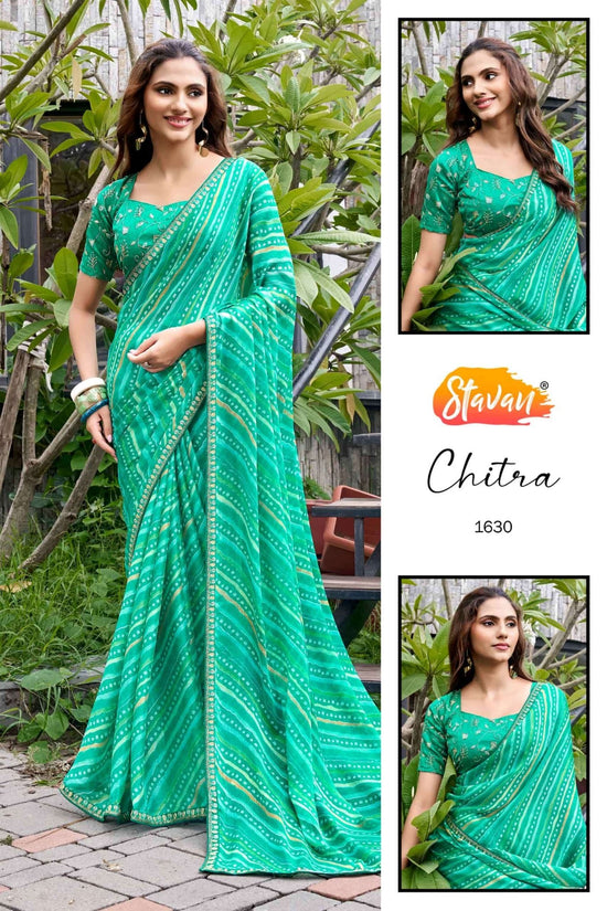 STAVAN Chitra 1626–1635 Chiffon Printed Sarees Wholesale Supplier Surat - Amrah Wholesale
