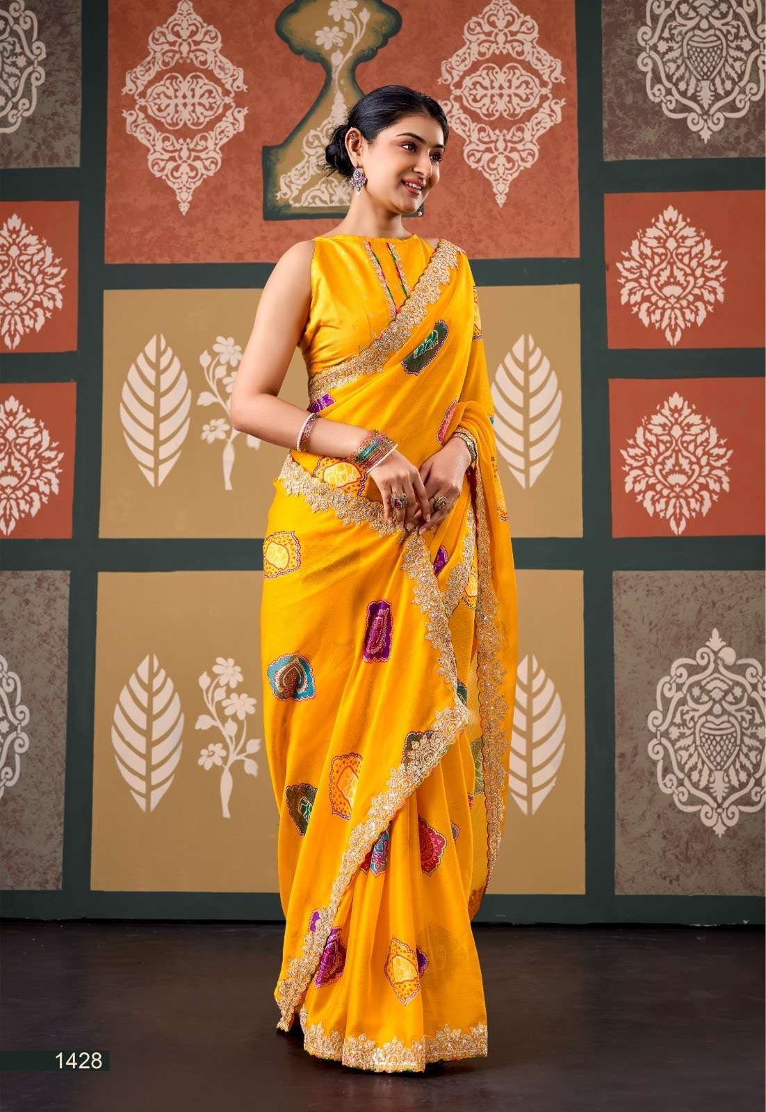 Stavan Radharani Chiffon Printed Saree