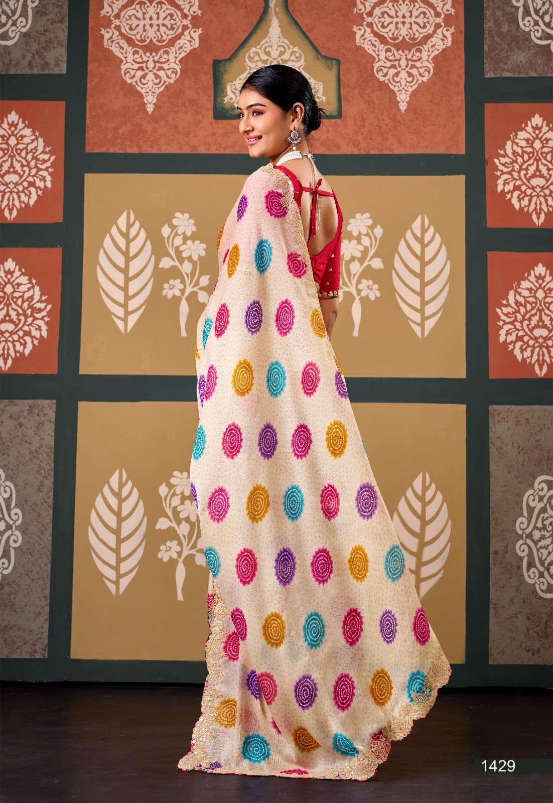 Stavan Radharani Chiffon Printed Saree