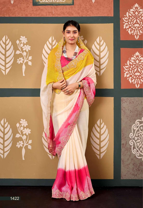 Stavan Radharani Chiffon Printed Saree