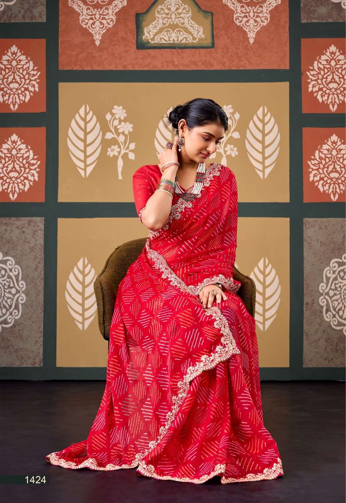 Stavan Radharani Chiffon Printed Saree