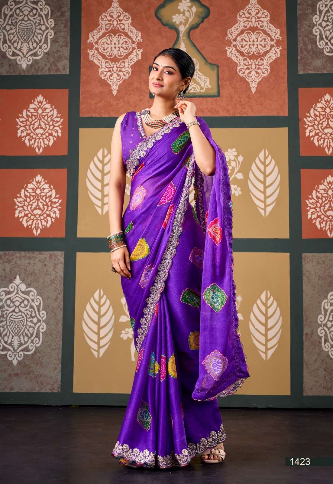 Stavan Radharani Chiffon Printed Saree