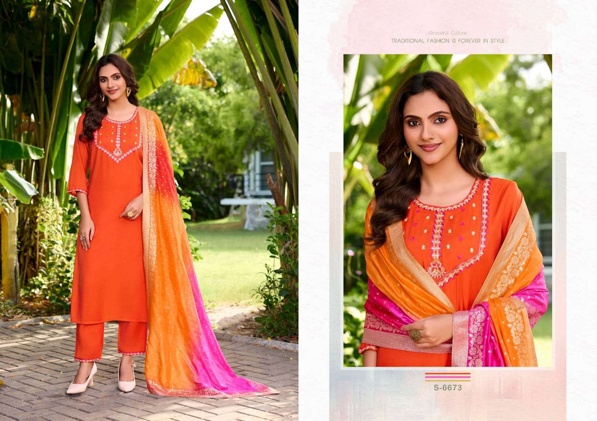 Subhash Sarees Anvaya Mal Chanderi Salwar Suit Set - Amrah Wholesale