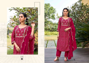 Subhash Sarees Bhargavi Rayon Kurti Pant Dupatta Set