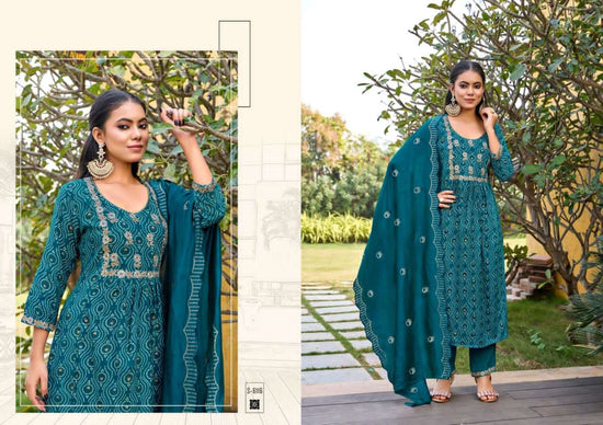 Subhash Sarees Bhargavi Rayon Kurti Pant Dupatta Set