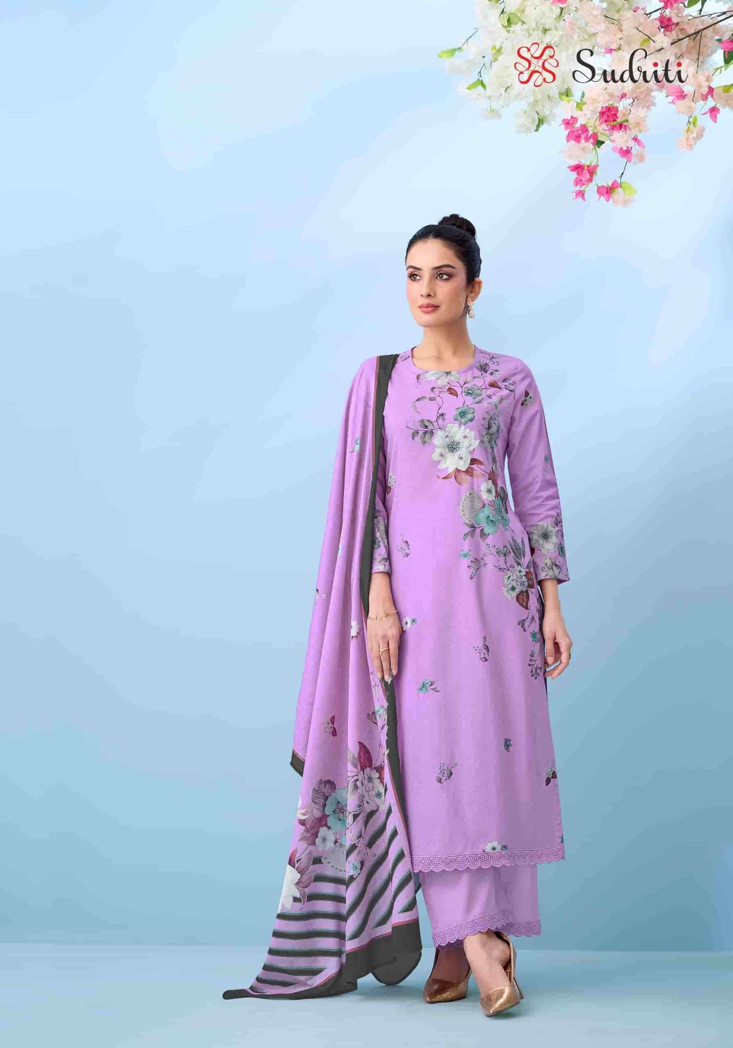 Sudriti Bloom Theory Pure Cotton Dress Material