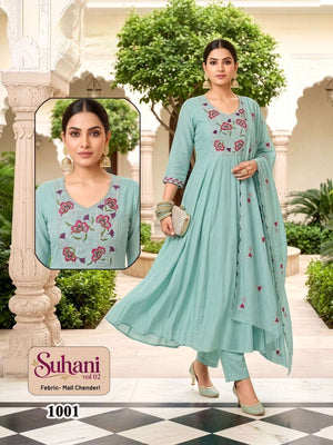 Suhani Vol-2 Mal Chanderi Embroidery Salwar Suit Set