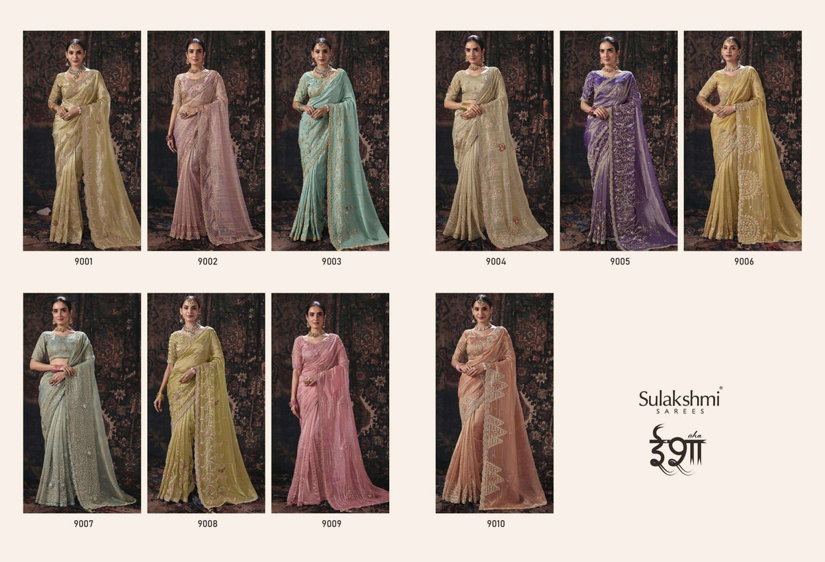Sulakshmi Isha Salsa Silk Embroidered Party Wear Saree
