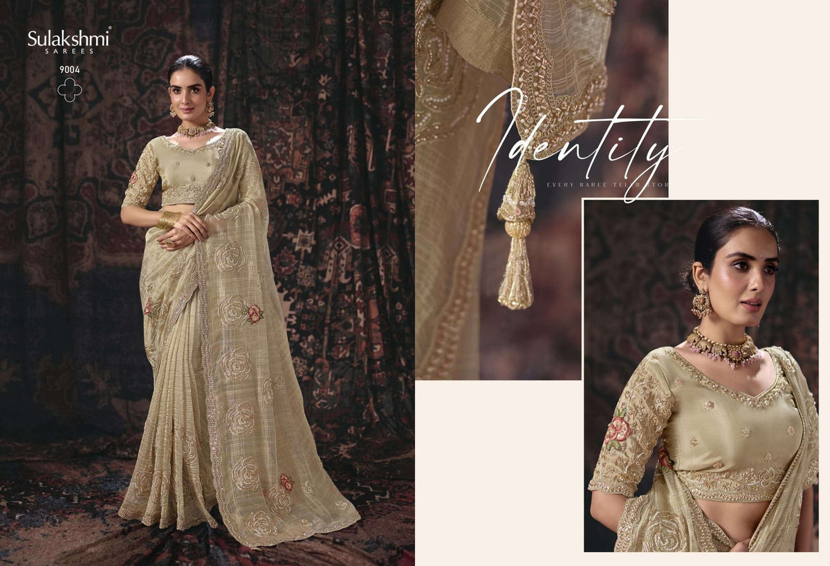 Sulakshmi Isha Salsa Silk Embroidered Party Wear Saree - Amrah Wholesale