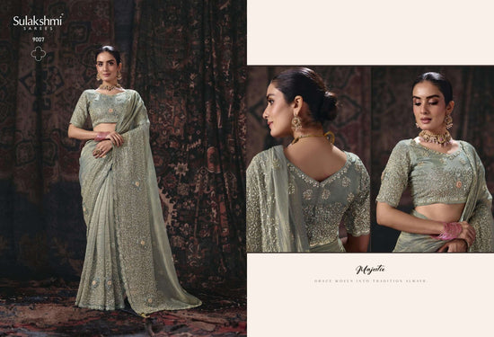 Sulakshmi Isha Salsa Silk Embroidered Party Wear Saree
