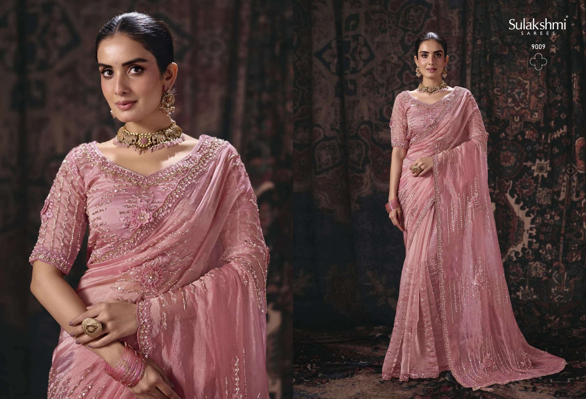 Sulakshmi Isha Salsa Silk Embroidered Party Wear Saree