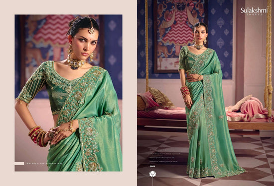 Sulakshmi Tarang Viscose Zari Tissue Embroidered Sarees - Amrah Wholesale