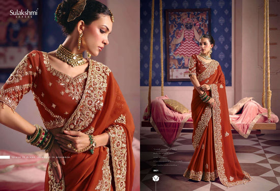 Sulakshmi Tarang Viscose Zari Tissue Embroidered Sarees - Amrah Wholesale