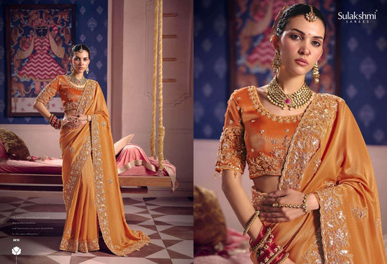 Sulakshmi Tarang Viscose Zari Tissue Embroidered Sarees - Amrah Wholesale