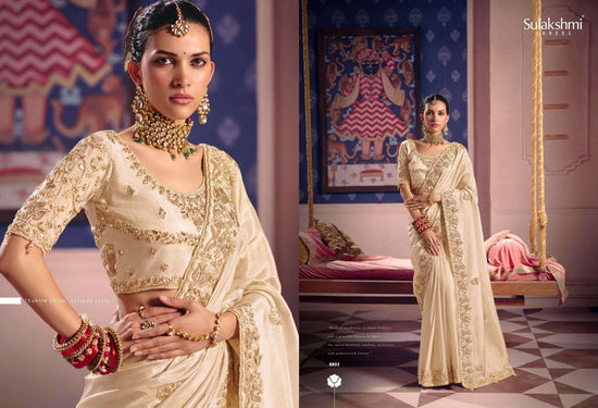 Sulakshmi Tarang Viscose Zari Tissue Embroidered Sarees - Amrah Wholesale