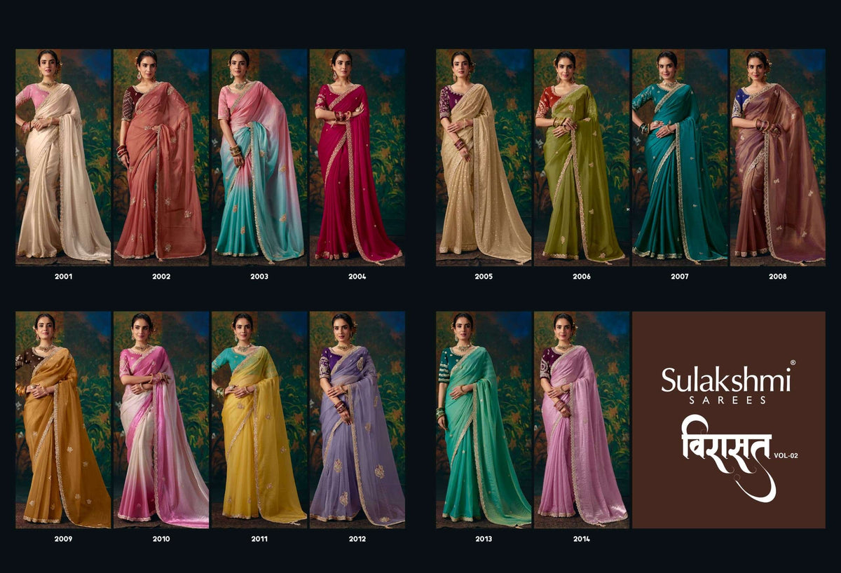 Sulakshmi Virasat Vol 2 Fancy Zari Embroidered Saree