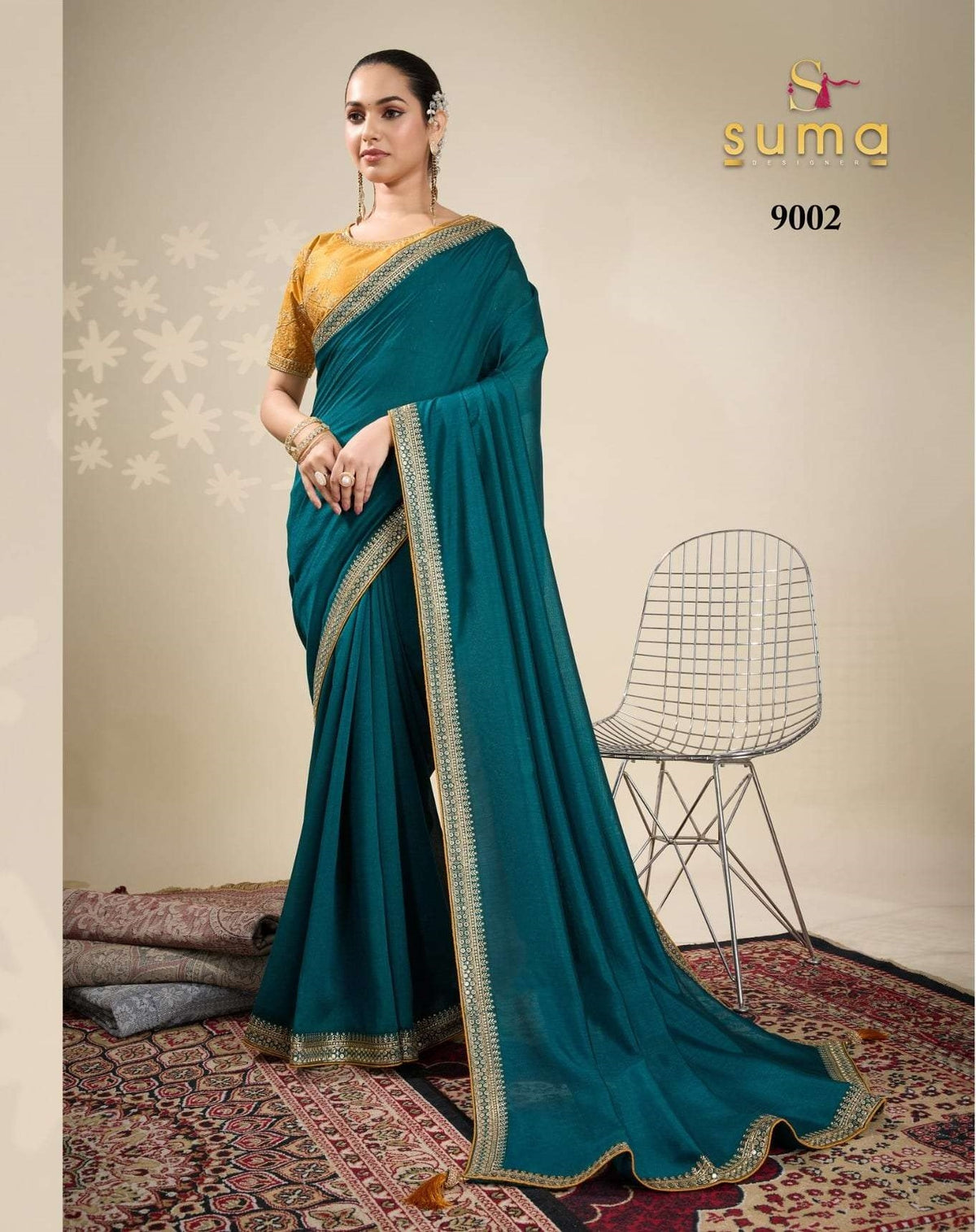 SUMA ANUMATI Pure Vichitra Embroidery Sarees