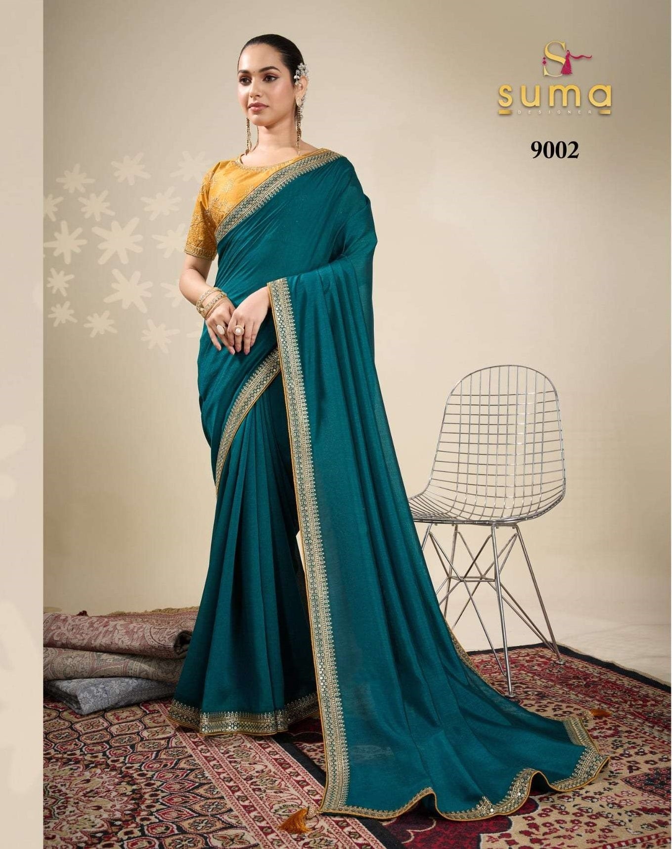 SUMA ANUMATI Pure Vichitra Embroidery Sarees