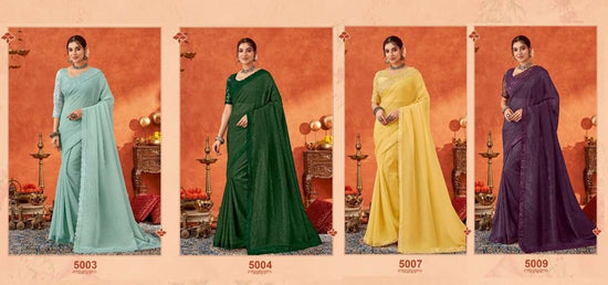 Suma Designer Anamika 5000 Gold Crunchy Party Wear Saree - Amrah Wholesale