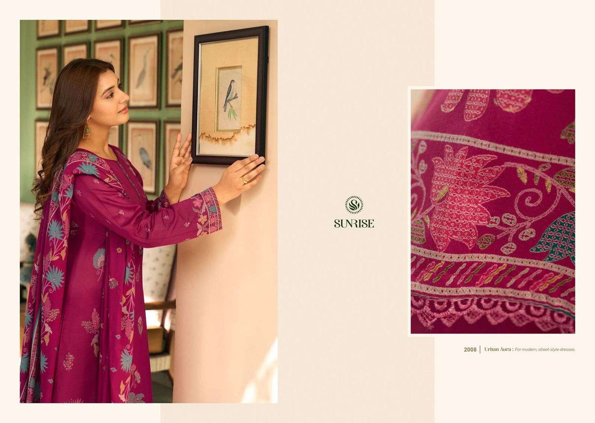 Sunrise Sanaya Vol 2 Heavy Jam Satin Embroidered Dress Material