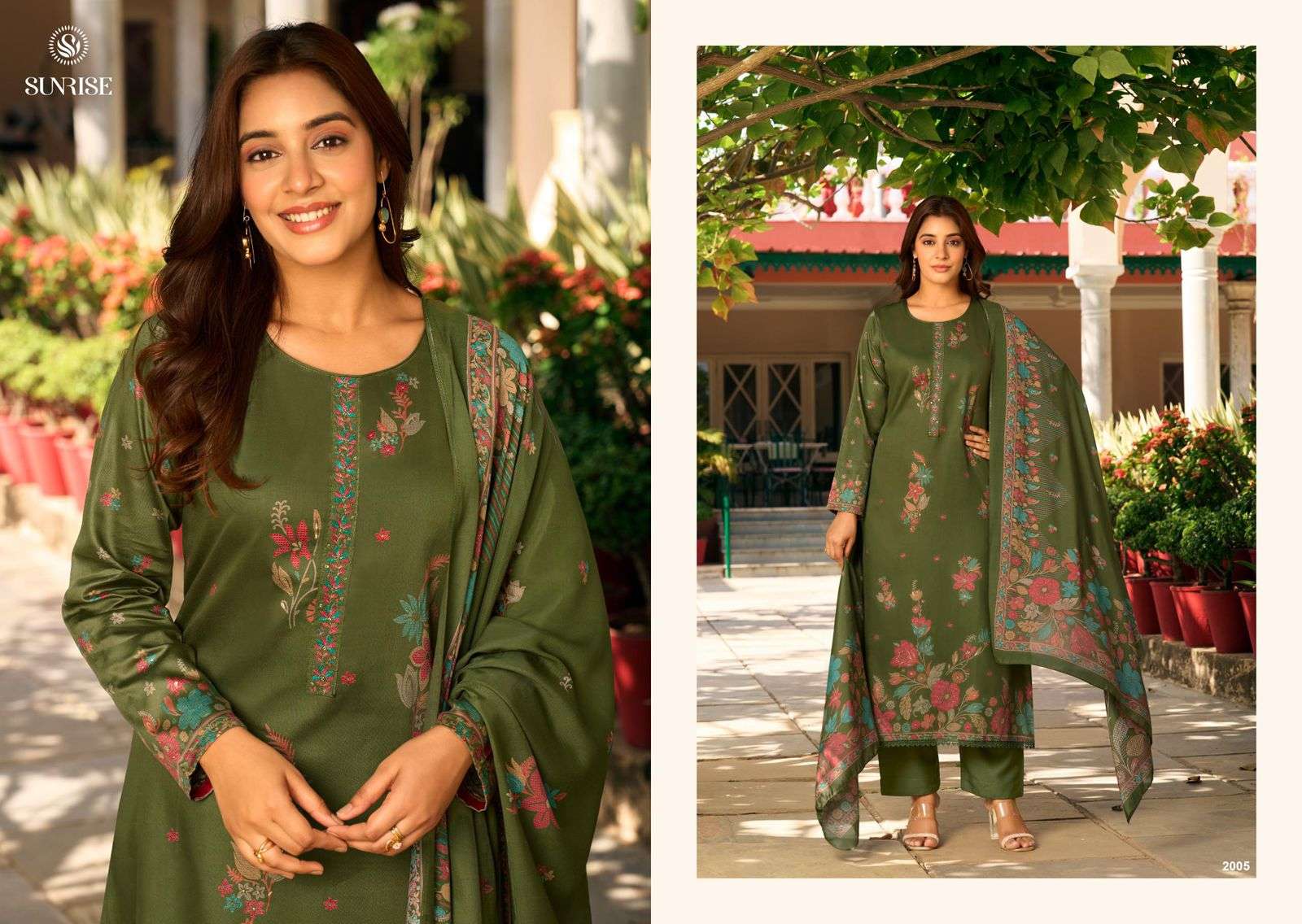 Sunrise Sanaya Vol 2 Heavy Jam Satin Embroidered Dress Material