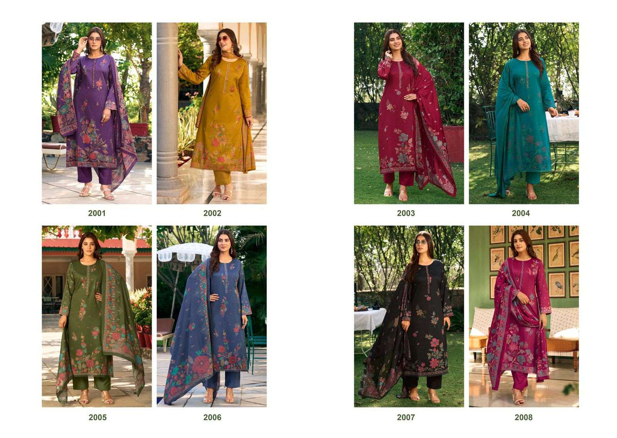 Sunrise Sanaya Vol 2 Heavy Jam Satin Embroidered Dress Material