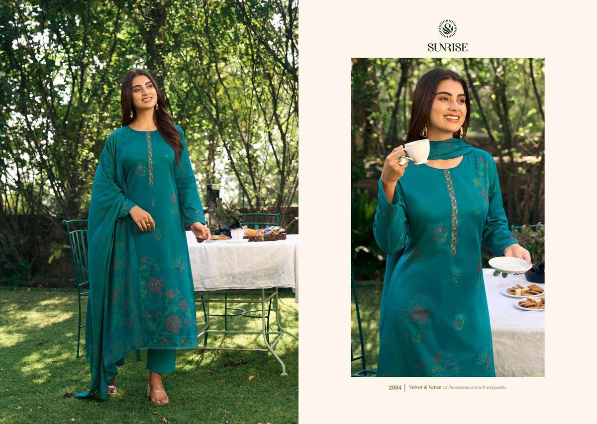 Sunrise Sanaya Vol 2 Heavy Jam Satin Embroidered Dress Material