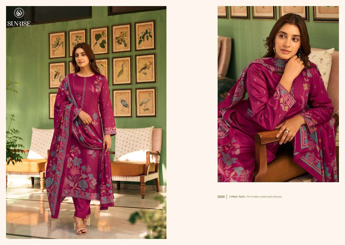 Sunrise Sanaya Vol 2 Heavy Jam Satin Embroidered Dress Material