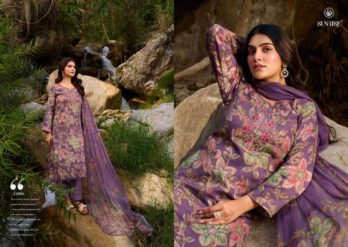 Sunrise Sania Vol 13 Jam Satin Dress Material - Amrah Wholesale