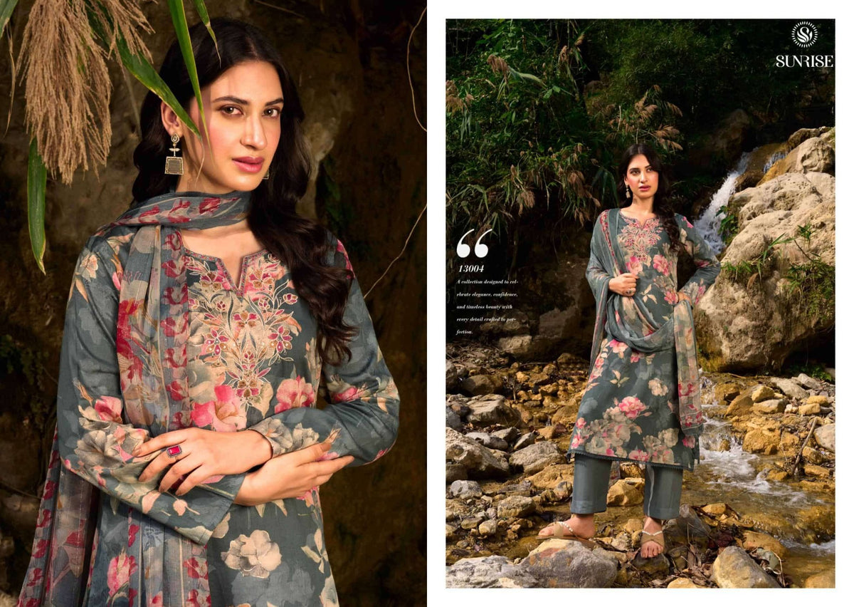 Sunrise Sania Vol 13 Jam Satin Dress Material - Amrah Wholesale