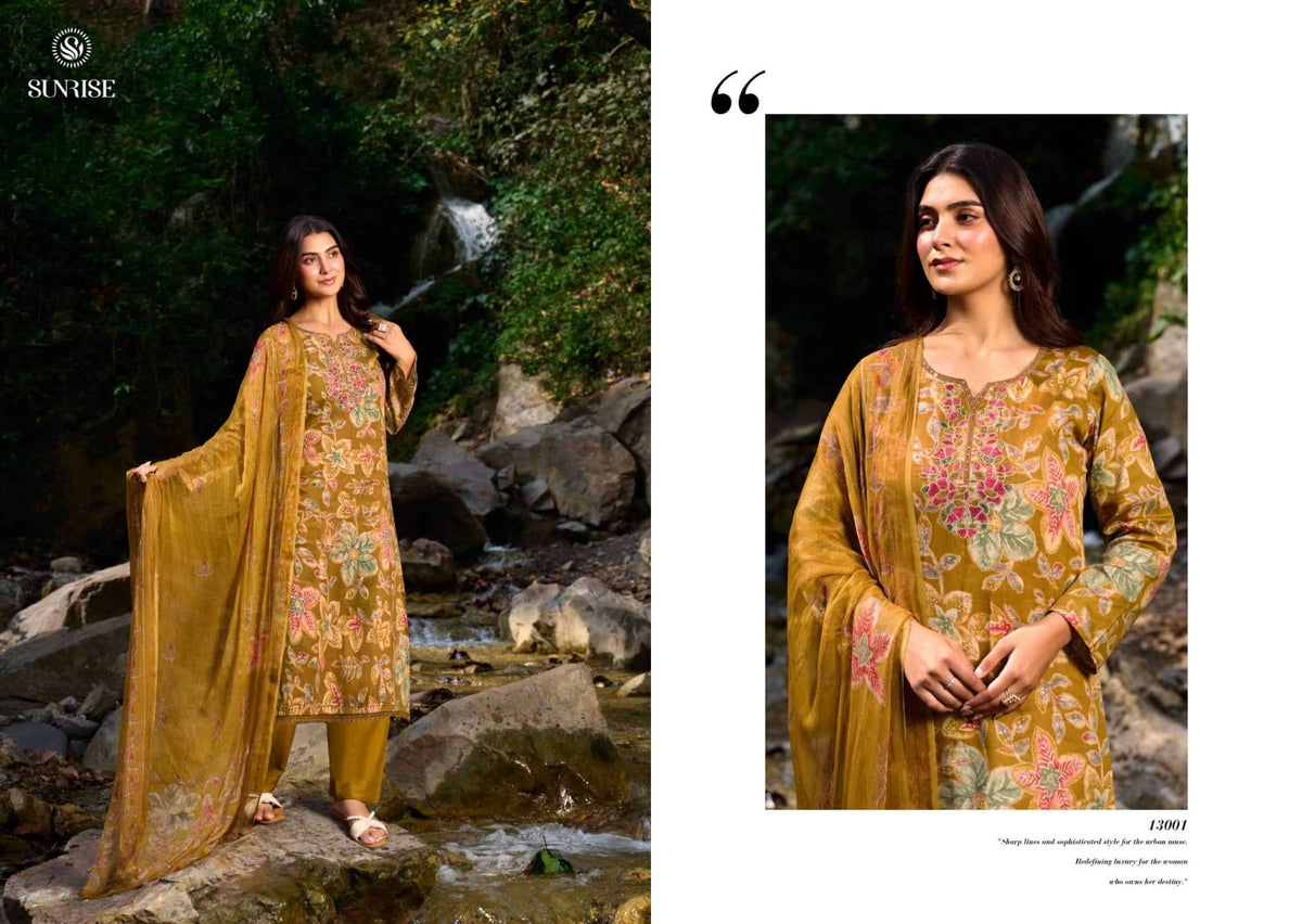 Sunrise Sania Vol 13 Jam Satin Dress Material - Amrah Wholesale