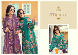 Sunrise Sania Vol 14 Jam Satin Embroidered Dress Material