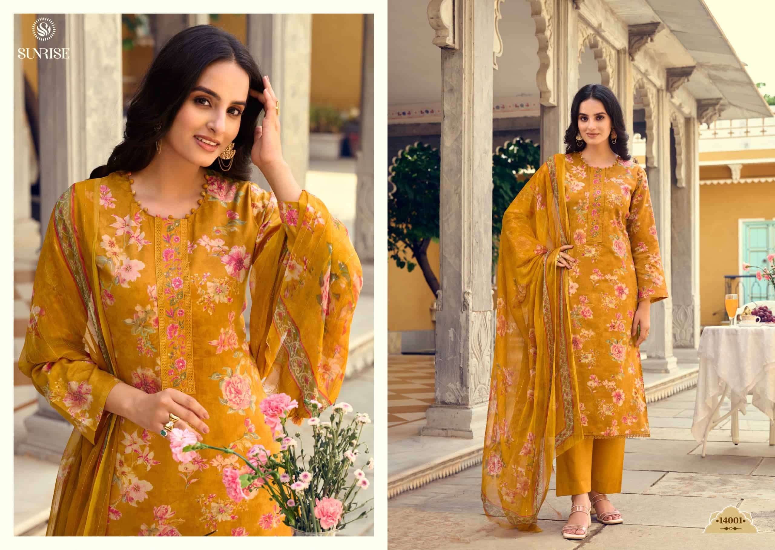 Sunrise Sania Vol 14 Jam Satin Embroidered Dress Material