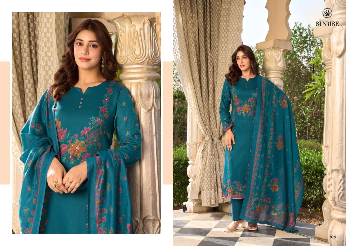 Sunrise Senorita Heavy Jam Satin Dress Material - Amrah Wholesale