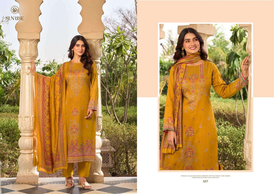 Sunrise Senorita Heavy Jam Satin Dress Material - Amrah Wholesale