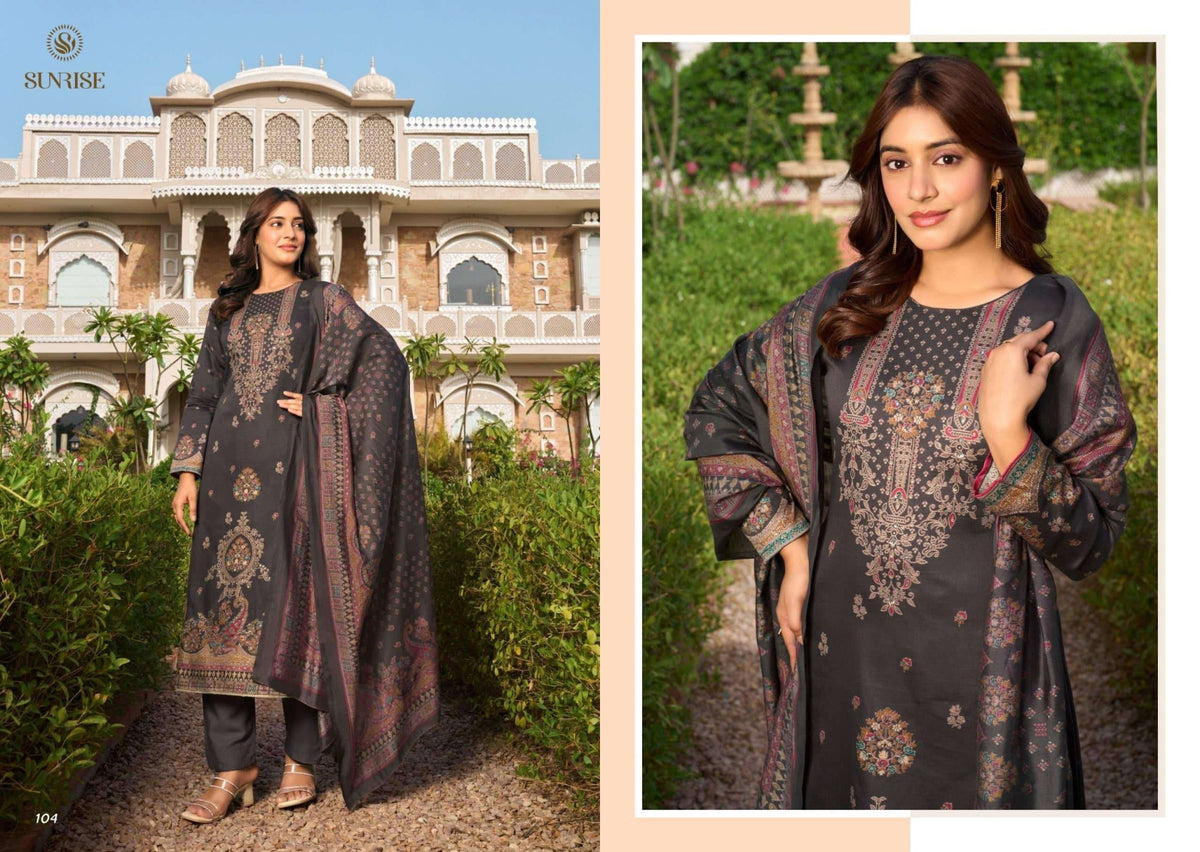 Sunrise Senorita Heavy Jam Satin Dress Material - Amrah Wholesale